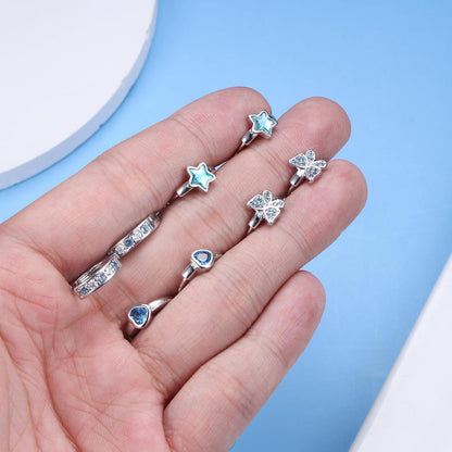 Kinder Ohrringe Set Silber Herz Stern Schmetterling Zirkonia-Ideal zum