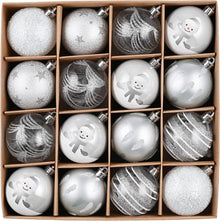 Weihnachtskugeln 16 Stück 6cm Silber Weiß Transparent