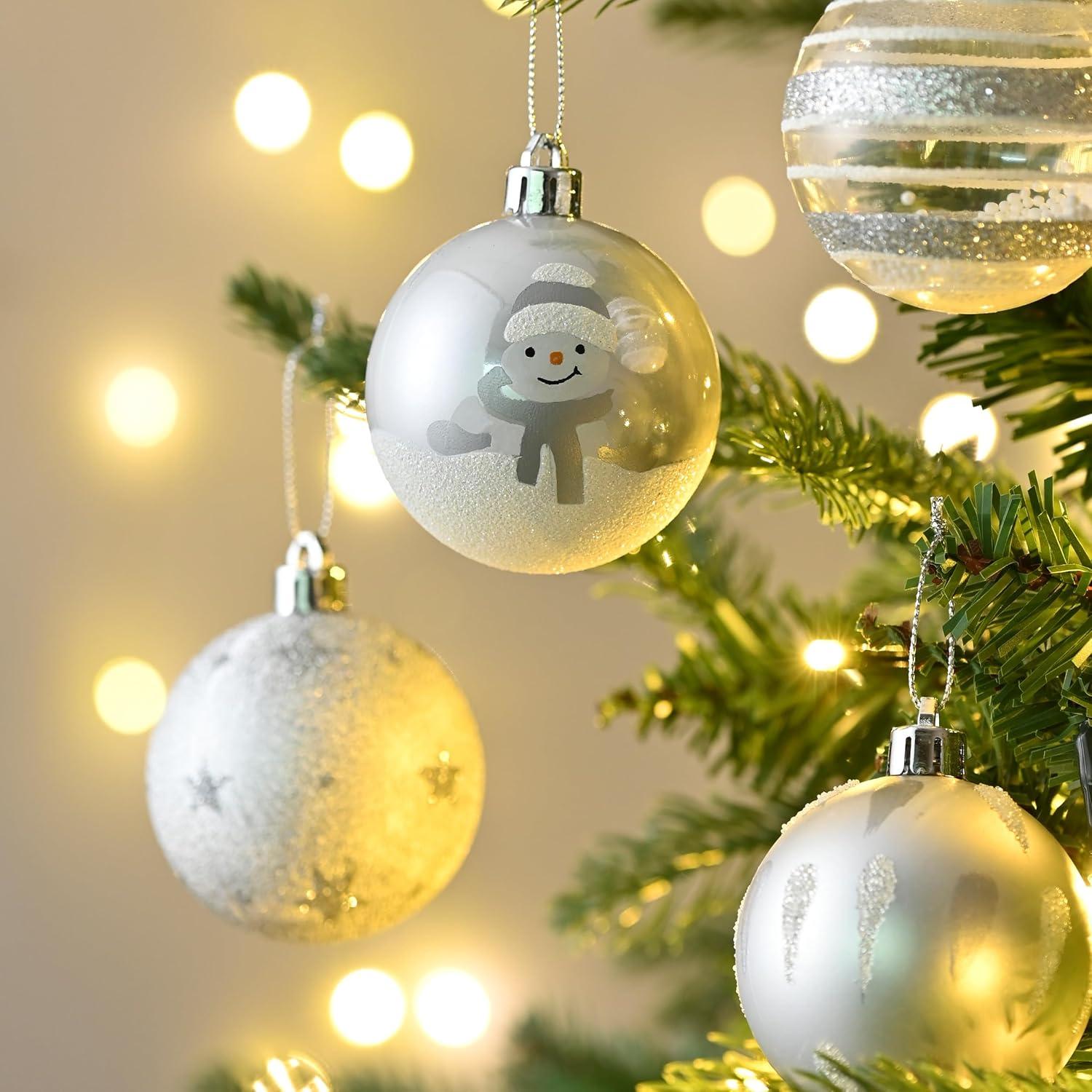 Weihnachtskugeln 16 Stück 6cm Christbaumschmuck Silber