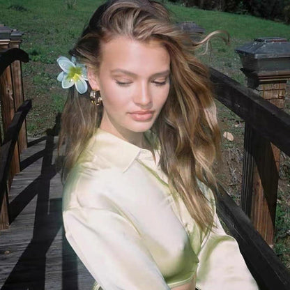 Blumen Haarspangen 4er Set rutschfest Große Haarklammer