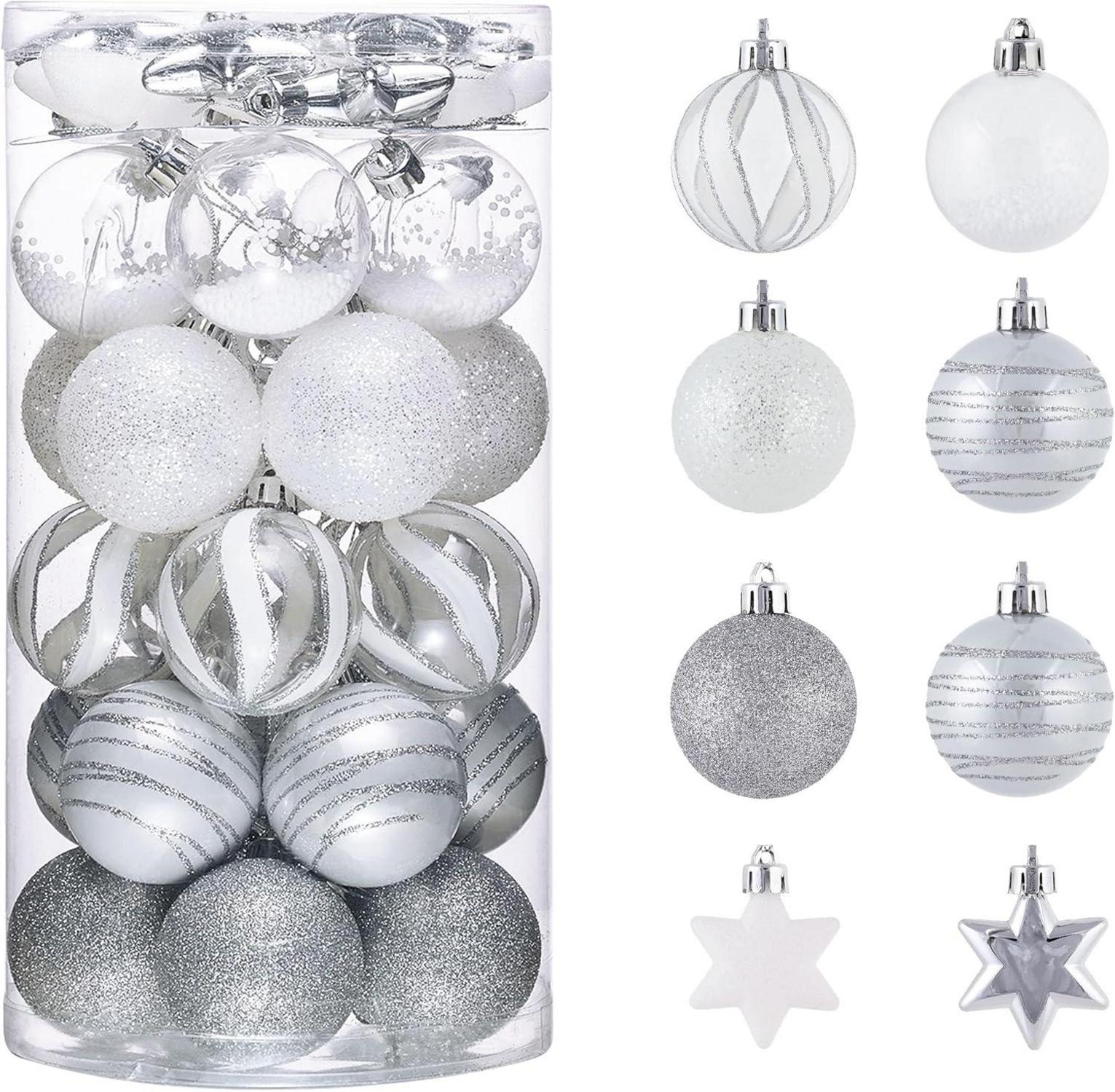 35er Set Weihnachtskugeln Christbaumschmuck Transparent