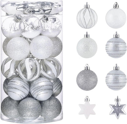 35er Set Weihnachtskugeln Christbaumschmuck Transparent