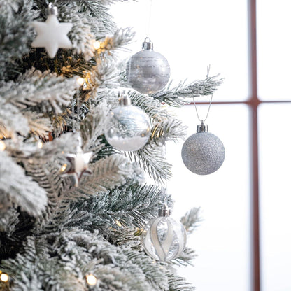 35 stück 5cm Transparente Weihnachtskugeln Silber