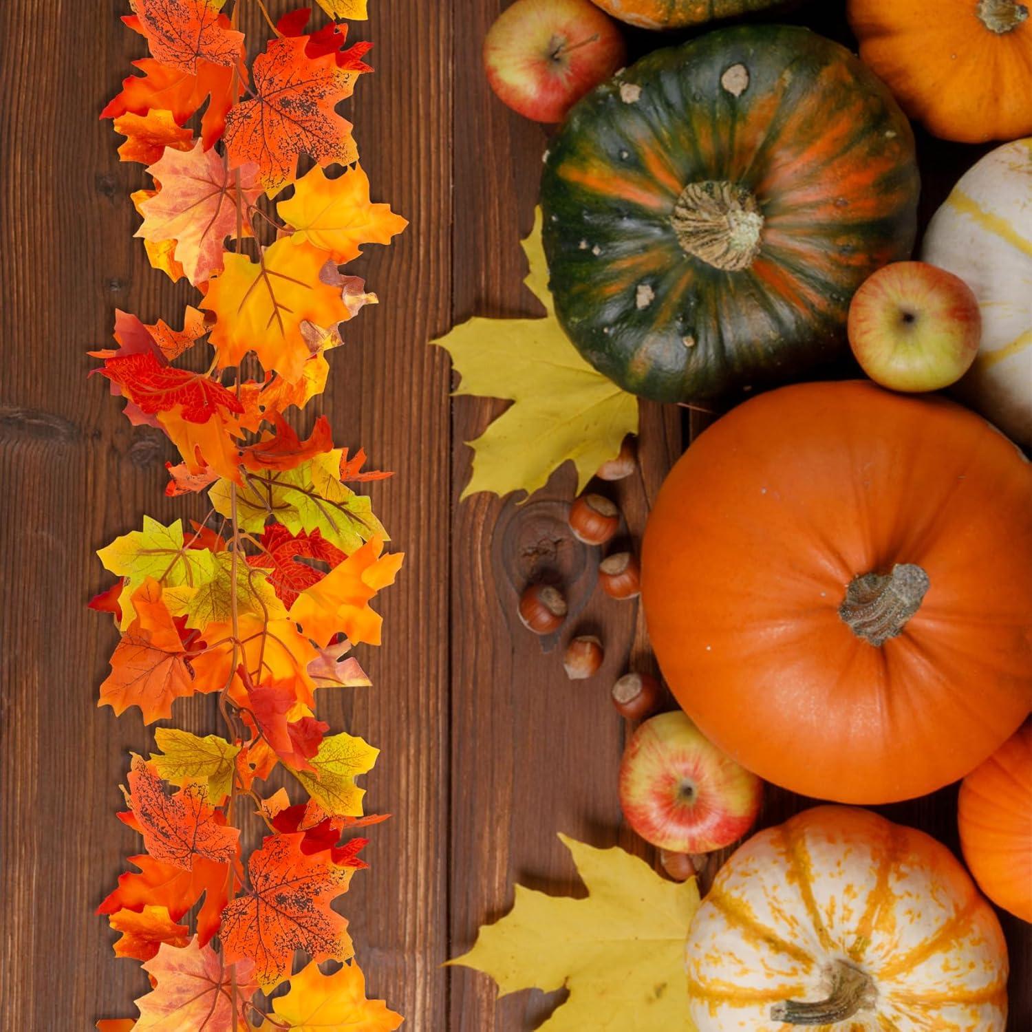 Künstliche Herbstblätter Girlande 175cm mit Haken