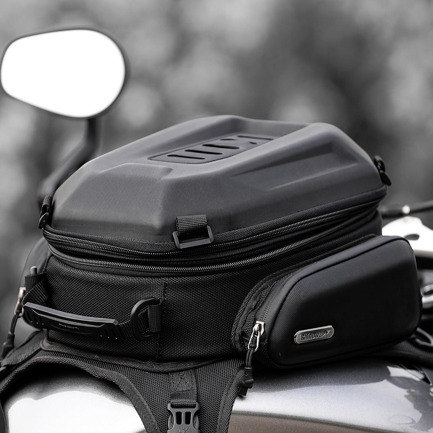 Motorrad Tankrucksack Hartschale Wasserdicht 18L Gepäcktasche Schwarz