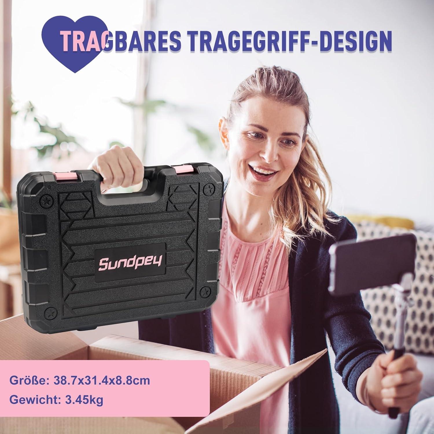 Werkzeugkoffer 148tlg Profi Haushalts-Werkzeugkoffer Rosa