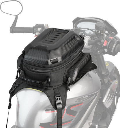 Motorrad Tankrucksack Hartschale Wasserdicht 18L Carbon Schwarz