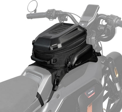 Motorrad Tankrucksack Hartschale Wasserdicht Erweiterbar 15-18L Schwarz