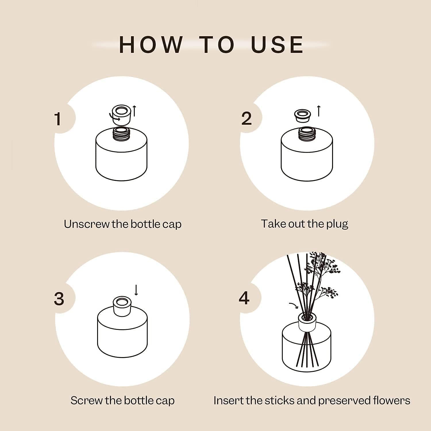Raumduft Reed Diffuser 200ml - Kaschmir Vanille, Natürlich, Langanhaltend