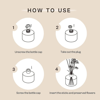 Raumduft Reed Diffuser 200ml - Kaschmir Vanille, Natürlich, Langanhaltend