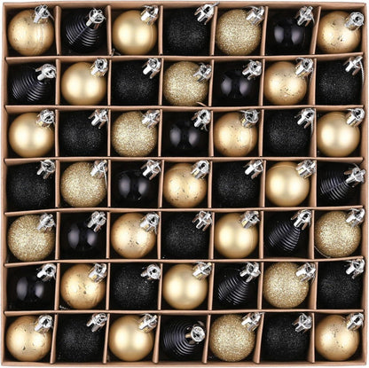 49 Stück 3cm Schwarze Gold Weihnachtskugel Set - Thema Modern Luxury