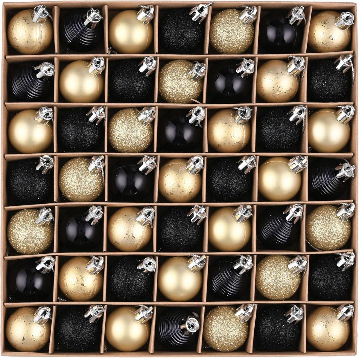49 Stück 3cm Schwarze Gold Weihnachtskugel Set - Thema Modern Luxury