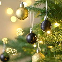 49 Stück 3cm Schwarze Gold Weihnachtskugel Set - Thema Modern Luxury