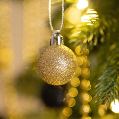 Valery Madelyn Weihnachtskugeln Schwarz Gold Thema 49pcs 3cm Christbaumkugeln Kunststoff Weihnachtsdeko