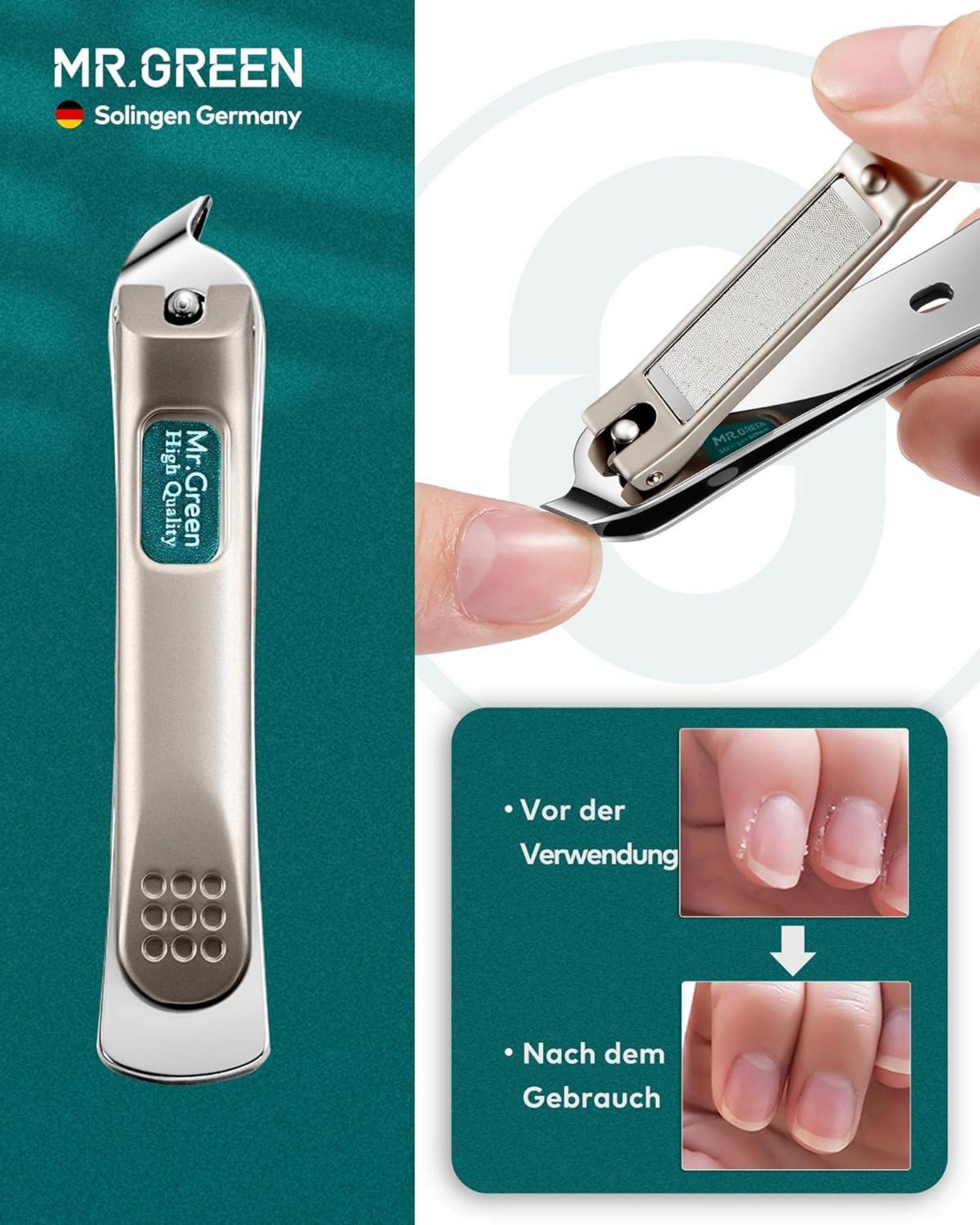 Nagelknipser Set Edelstahl Fingernagel Maniküre Lederetui