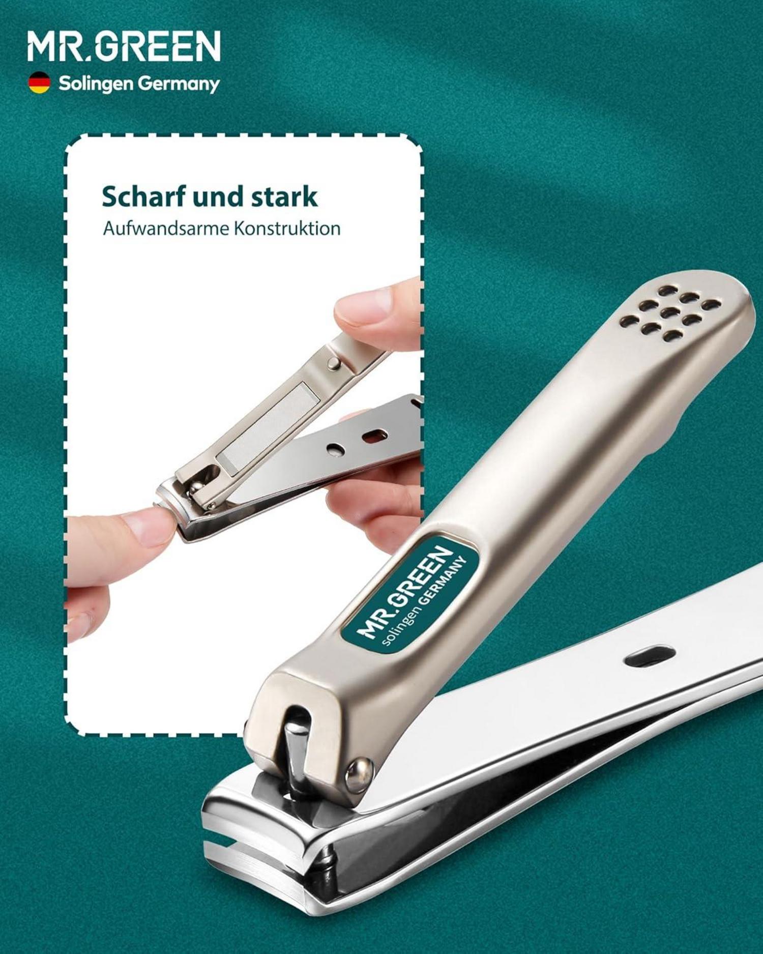 Nagelknipser Set 3 Stück Fingernagel Knipser Edelstahl Maniküre Set Lederetui