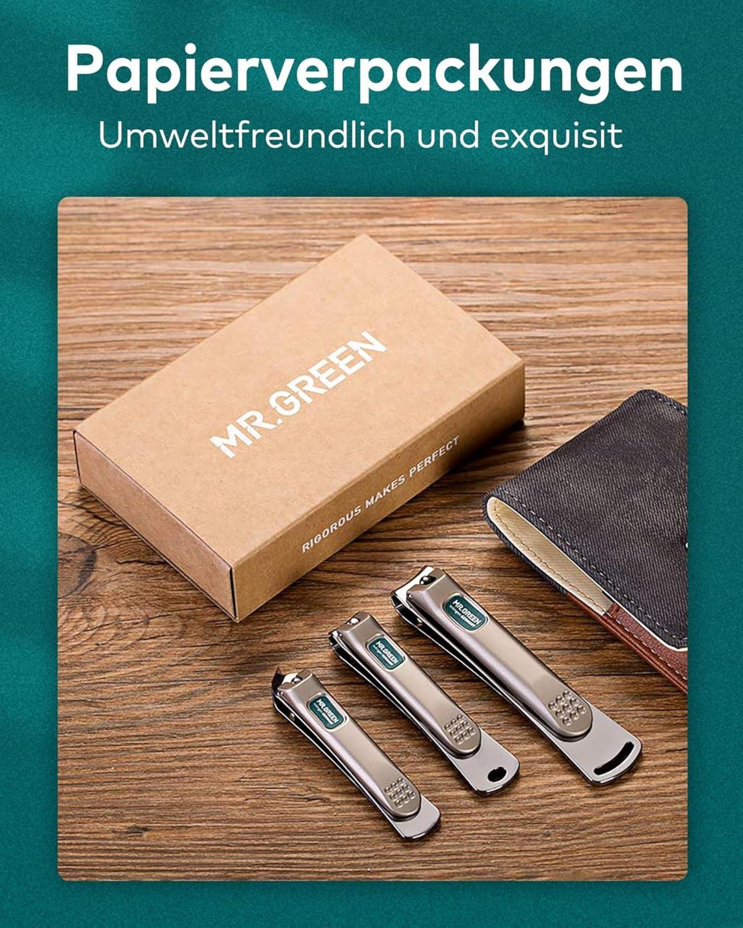Nagelknipser Set 3 Stück Fingernagel Knipser Edelstahl Maniküre Set Lederetui