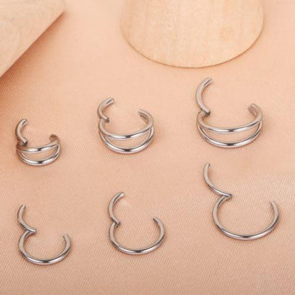 Nasenring Clicker 16G 18G 8mm Silber 2 Stück Chirurgenstahl
