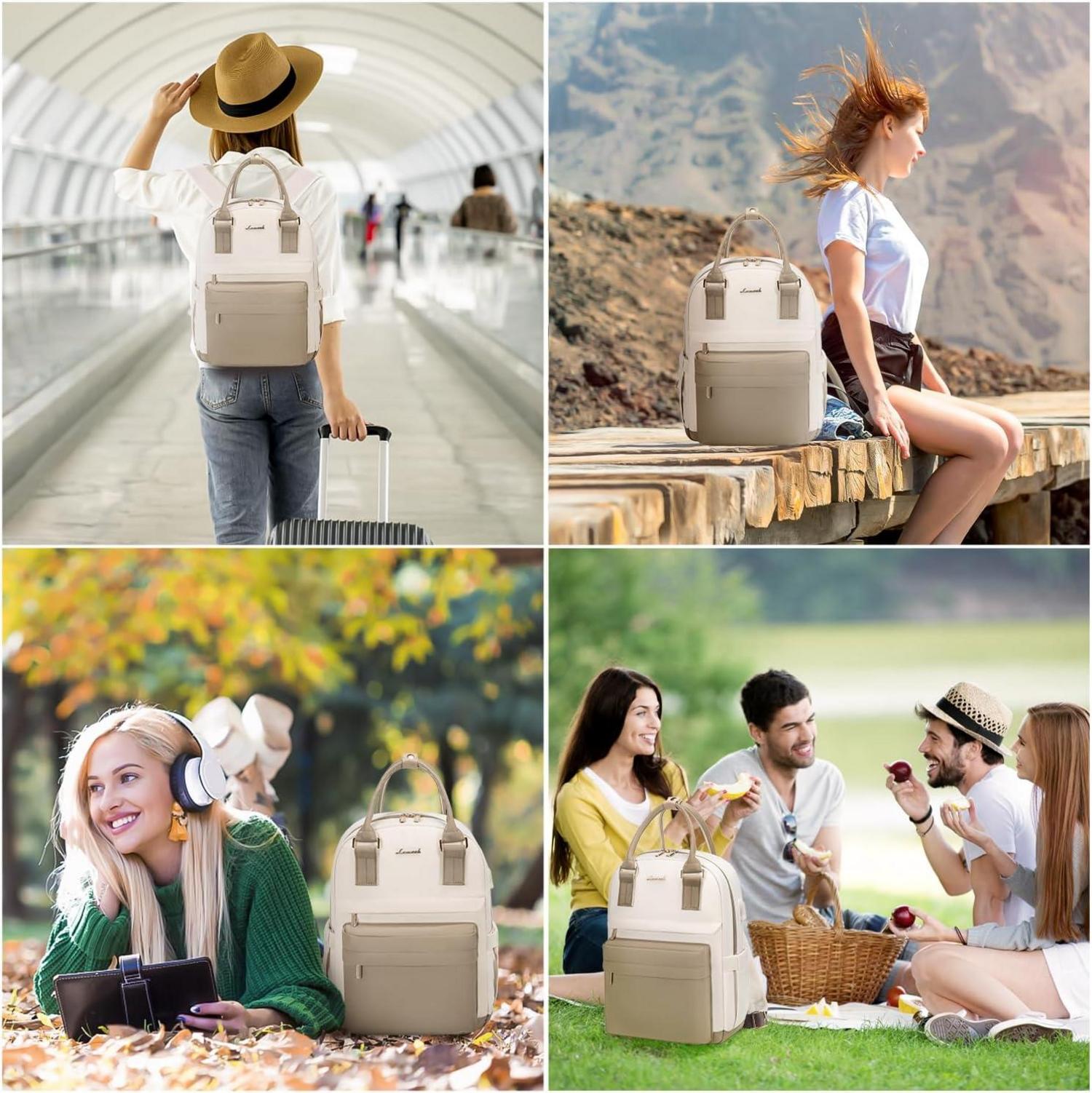 Damen Rucksack 13,3 Zoll Wasserdicht Cityrucksack 2 in 1 Mini Daypack