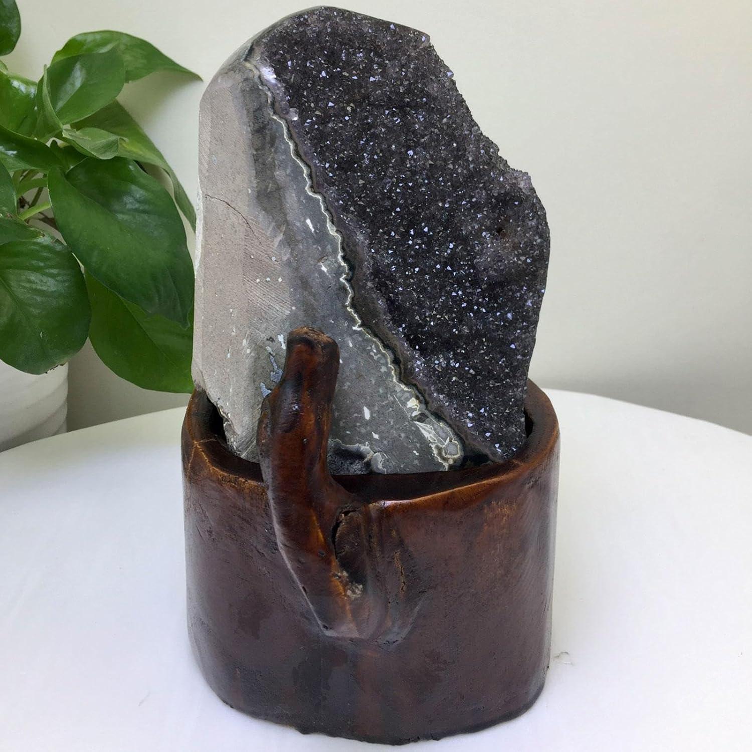 Natürliche Rohe Amethyst-Kristallcluster Geode Edelstein-Dekor 8.16lbs