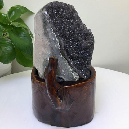 Natürliche Rohe Amethyst-Kristallcluster Geode Edelstein-Dekor 8.16lbs