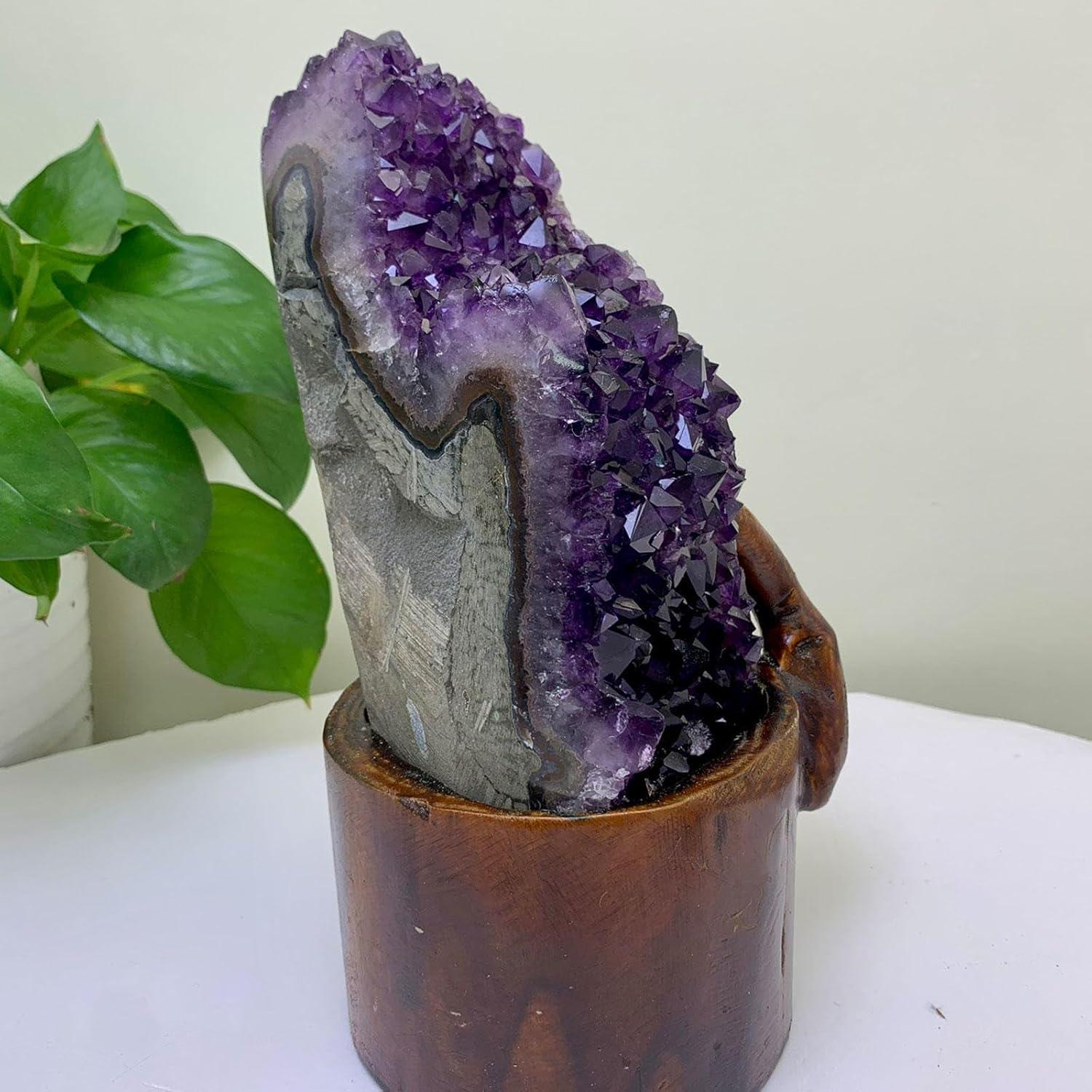 Natürlicher Amethyst-Kristall-Cluster Uruguay 5,95 Pfund Polierte Kanten