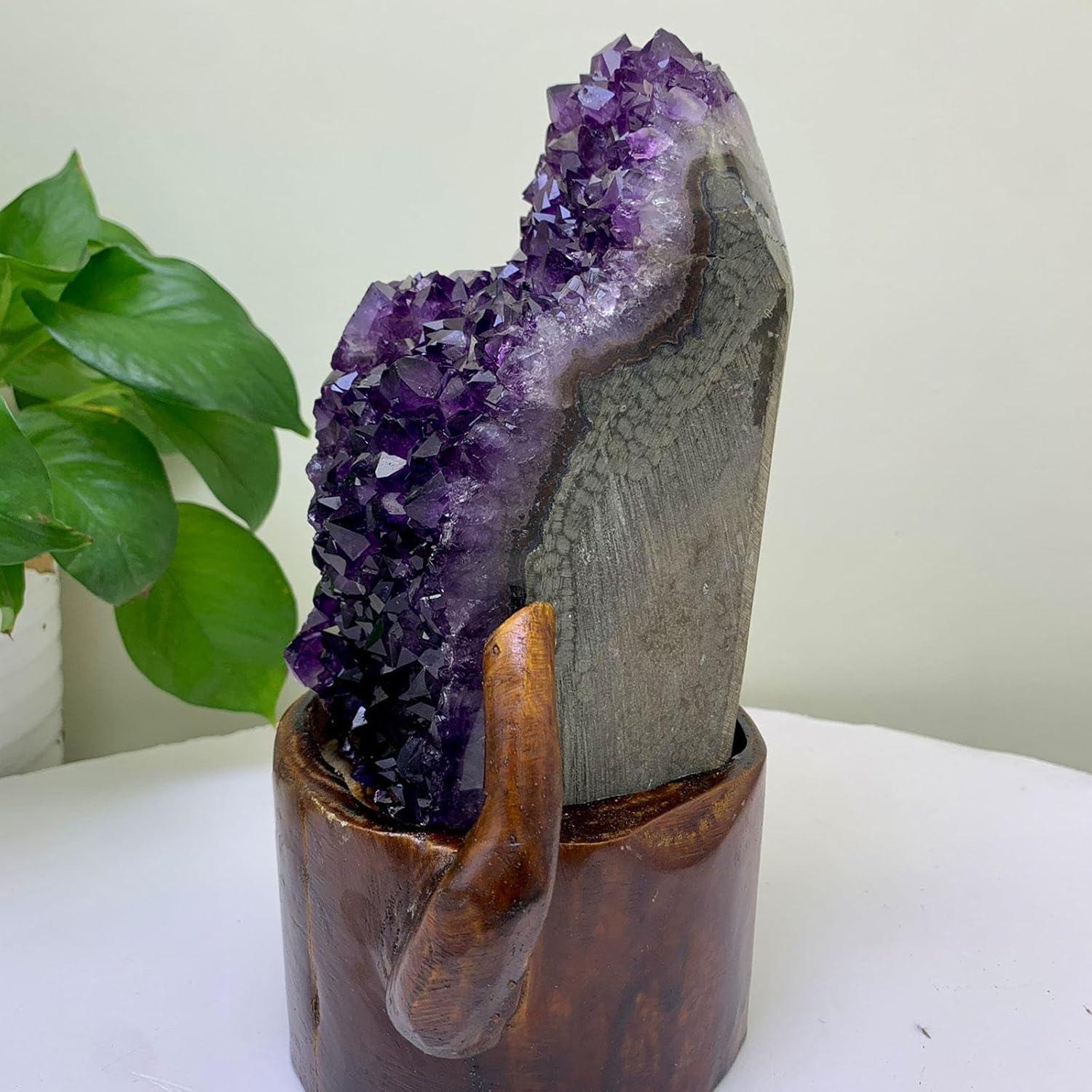 Natürliche Amethyst-Kristall-Geode 5,95 Pfund, Polierte Kanten