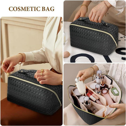 Aucuu Reise Kosmetiktasche PU Leder Tragbar Make-up Tasche Organizer