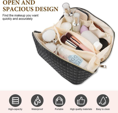 Reise Kosmetiktasche PU Leder Make-up Organizer wasserdicht Große