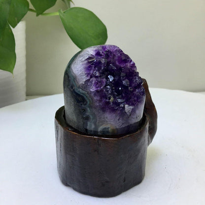 Amethyst-Kristallcluster Geode Heilkristalle Dekor 1.1lbs