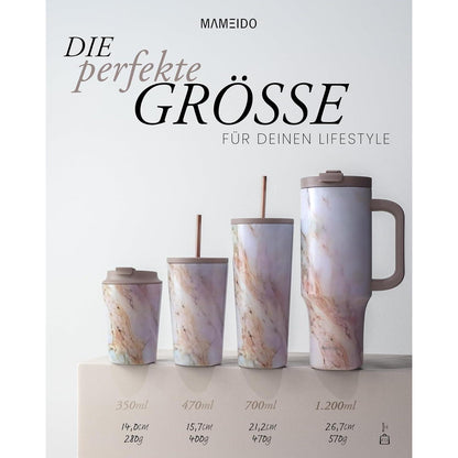 MAMEIDO Thermobecher 470ml doppelwandig isoliert aus