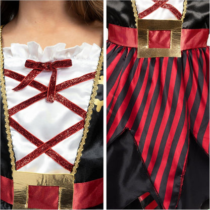 Kinder Piratenkostüm Mädchen Buccaneer Prinzessin Halloween Kleid S (5-7