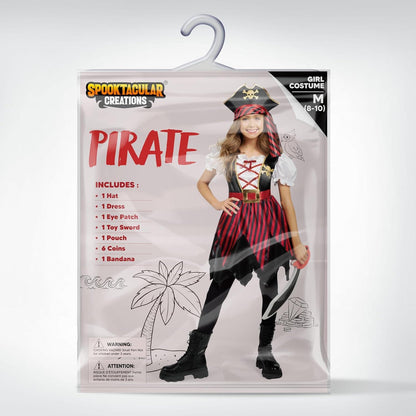 Kinder Piratenkostüm Mädchen Buccaneer Prinzessin Halloween Kleid S (5-7
