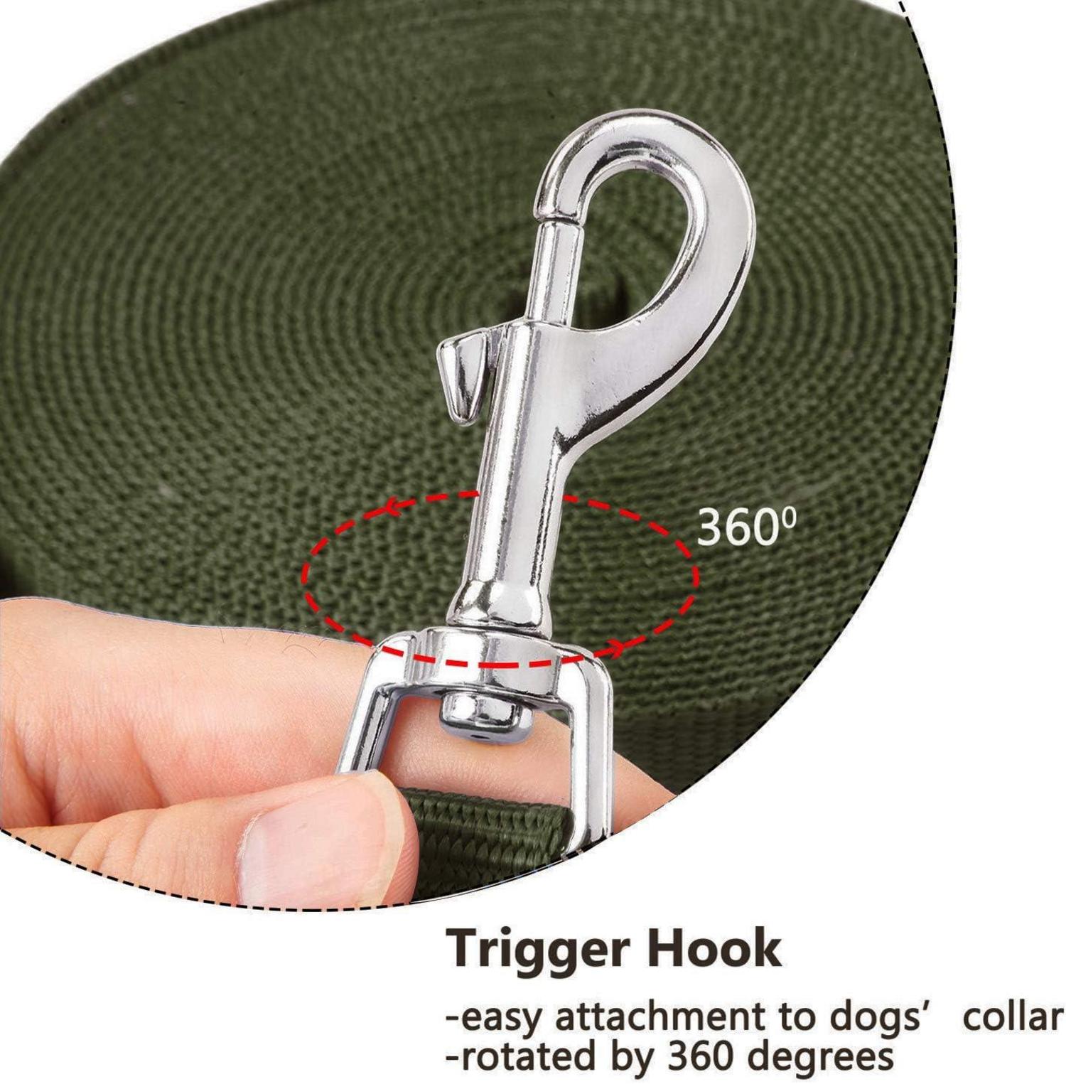HAPPY HACHI Schleppleine Nylon Hundeleine D-Karabiner Robust 3m Green