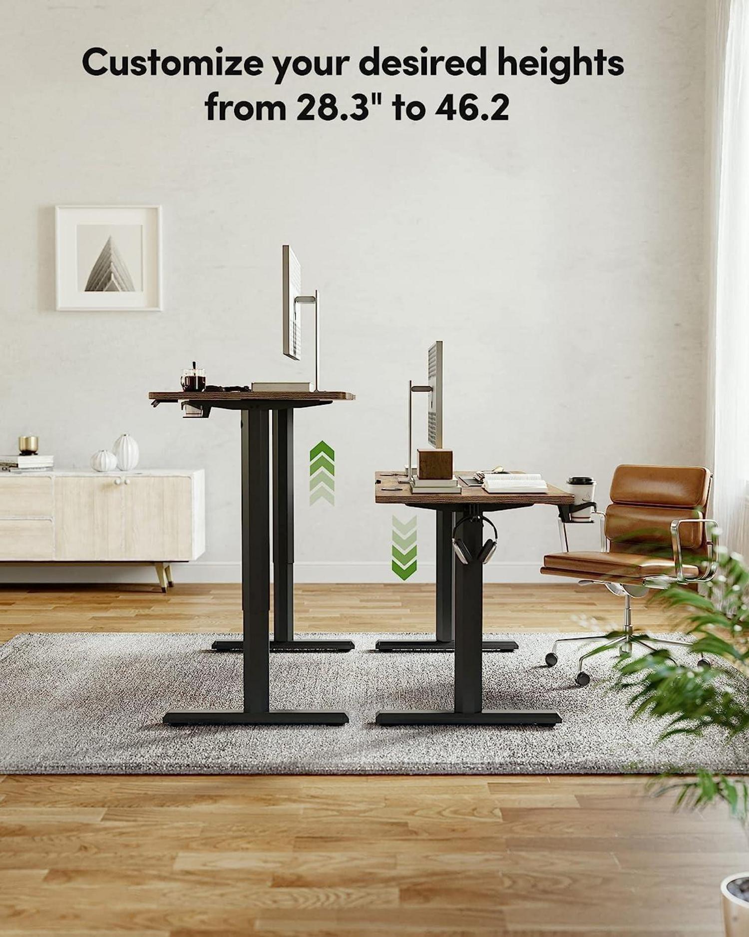 Höhenverstellbarer Schreibtisch Elektrisch Schwarz/Braun 110x60cm