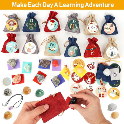 Adventskalender 2024 für Kinder Kristalle 24 Tage