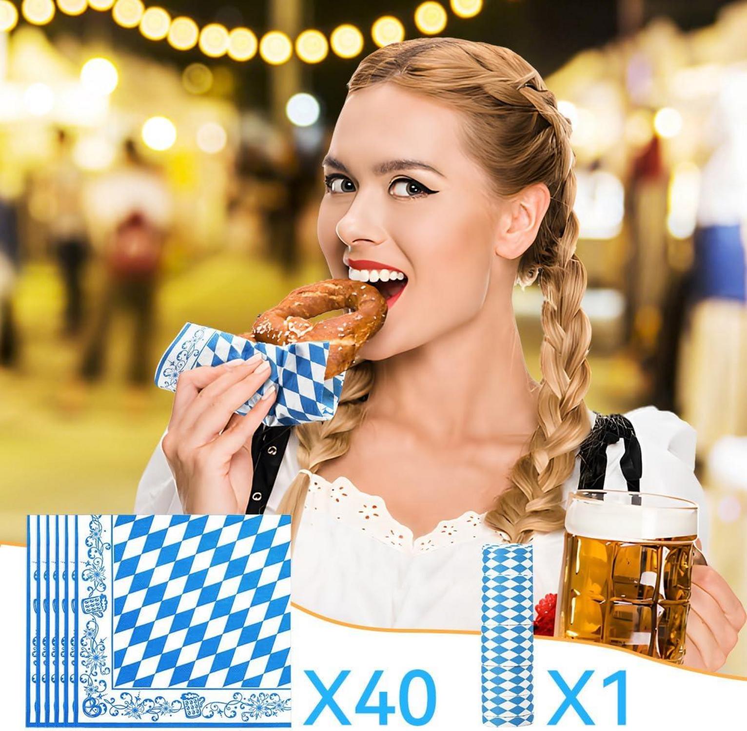 Oktoberfest Servietten 40 Stück 33x33cm 3-lagig Luftschlangen Bayern