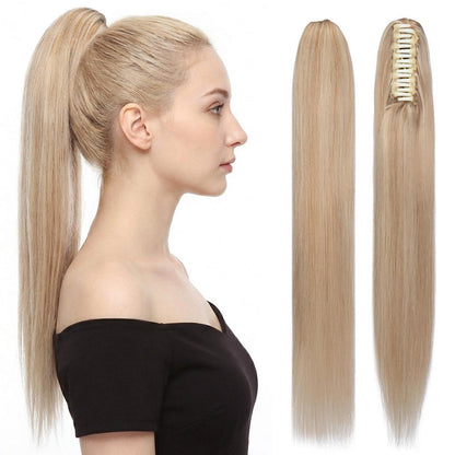 Echthaar Pferdeschwanz Extension 35cm #18/613 Aschblond