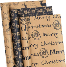 Weihnachts-Geschenkpapierrollen Rentier Schneeflocke 3 Rollen