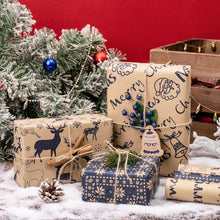 Weihnachts-Geschenkpapierrollen Rentier Schneeflocke 43,2cm