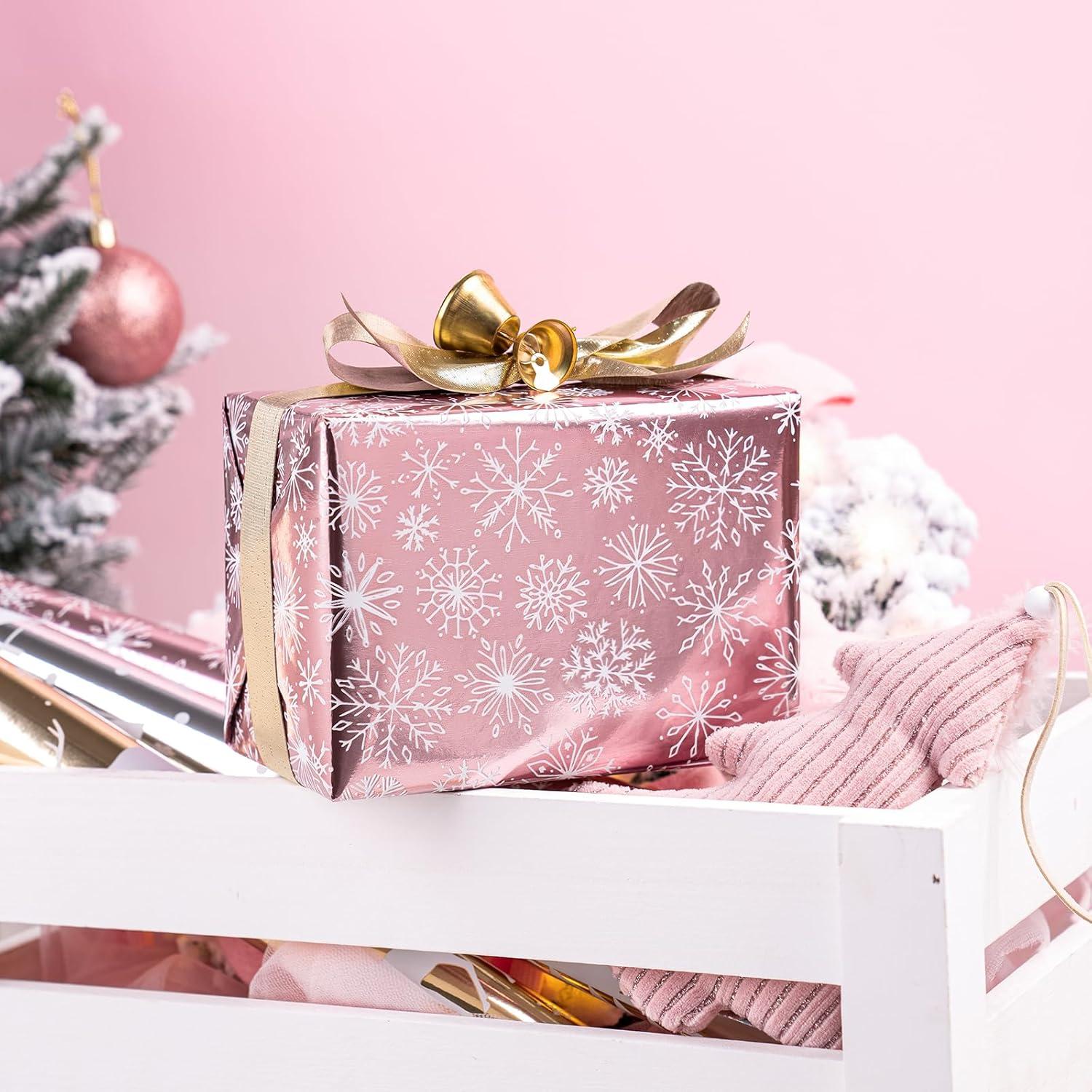 Weihnachts-Geschenkpapierrolle Mini-Rolle 3 Rollen 43,2x305 cm Rentier
