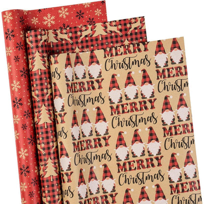 Weihnachts Geschenkpapier Rollen – 3er Set mit Motiven