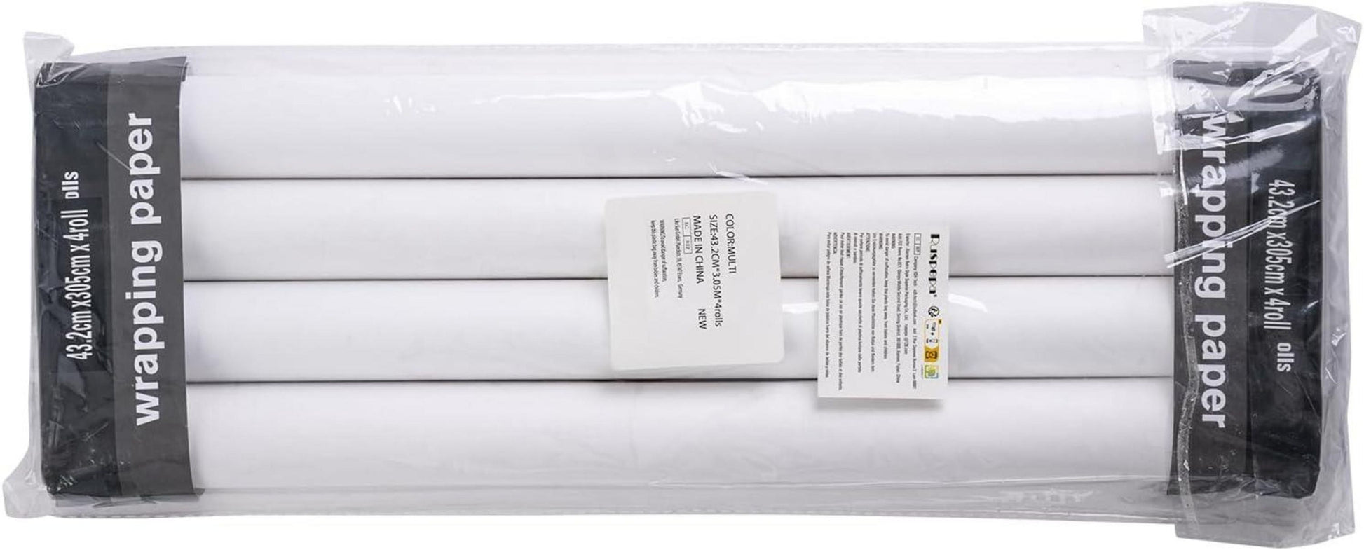 RUSPEPA Weihnachtsgeschenkpapierrolle Schwarz-goldenes Foliendesign 4 Rollen