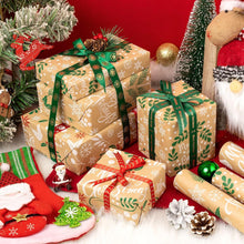 Kraft-Weihnachtsgeschenkpapierrolle 3 Rollen 43,2 x 305 cm
