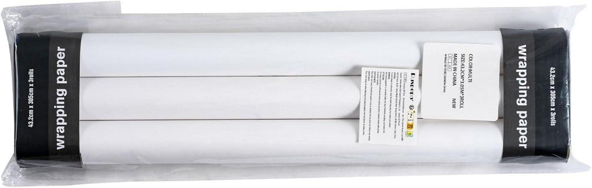 Kraft-Weihnachtsgeschenkpapierrolle - 3 Rollen - 43,2x305cm - Weihnachtsblätter Merry Christmas - Schriftzug-Weihnachtskollektion