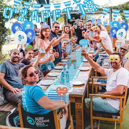 Oktoberfest Deko Set O'ZAPFT IS Girlande Wimpel Tischläufer Servietten Ballons