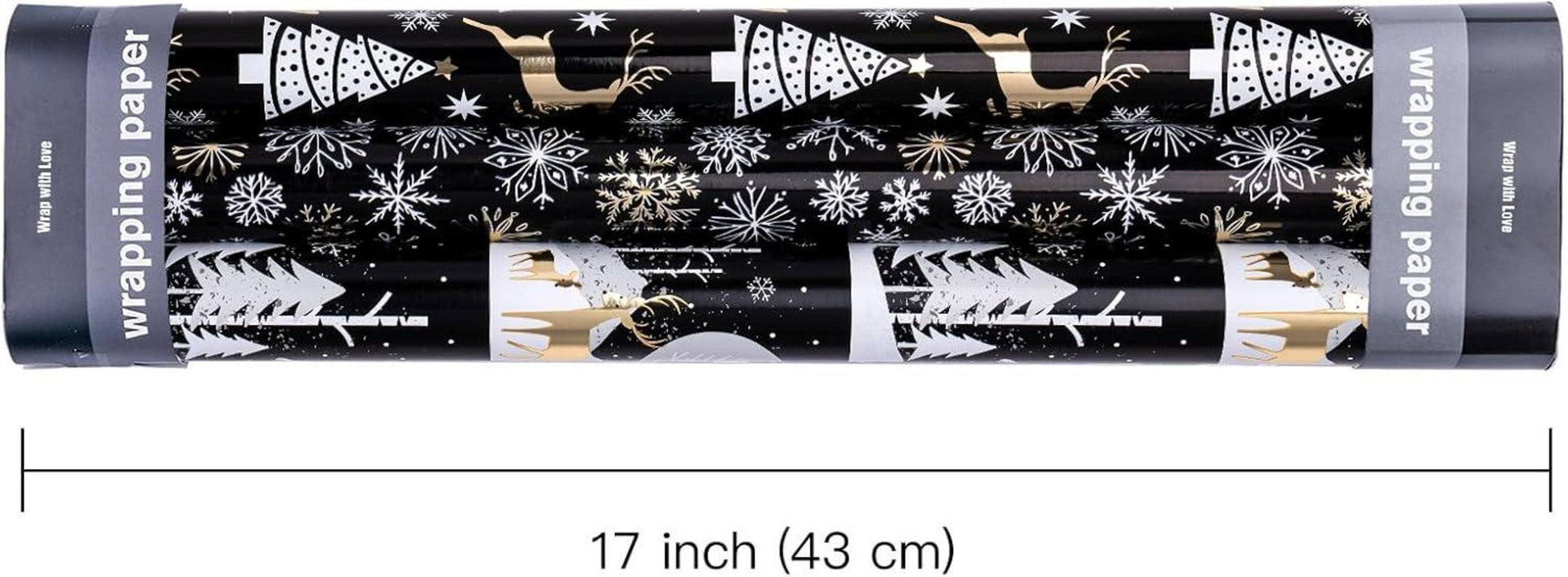 RUSPEPA Weihnachtsgeschenkpapier Mini-Rolle 3 Rollen Rentier Schneeflocken