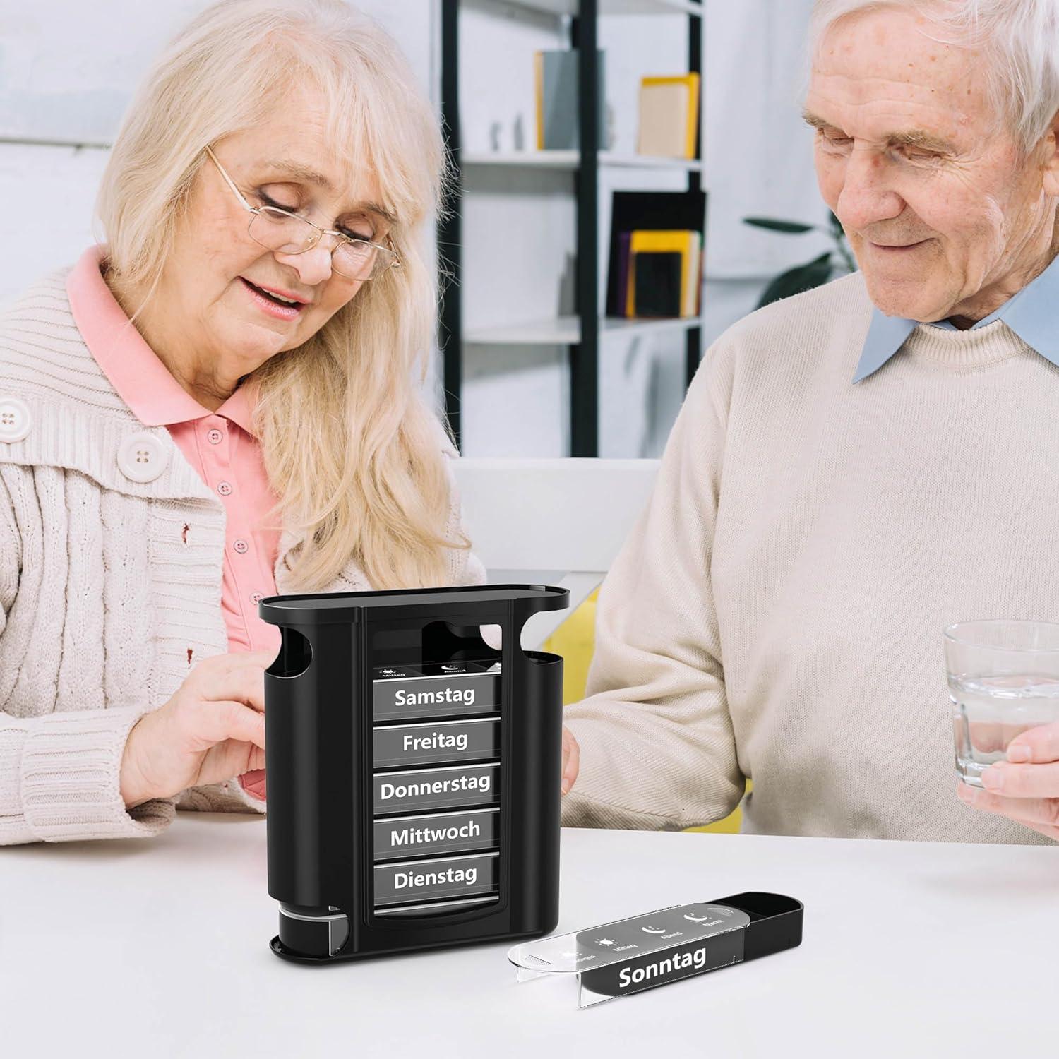 Tablettenbox 7 Tage mit 4 Fächern für