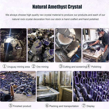 Natürliche Amethyst-Kristallcluster 2,2 Pfund Uruguay-Geoden