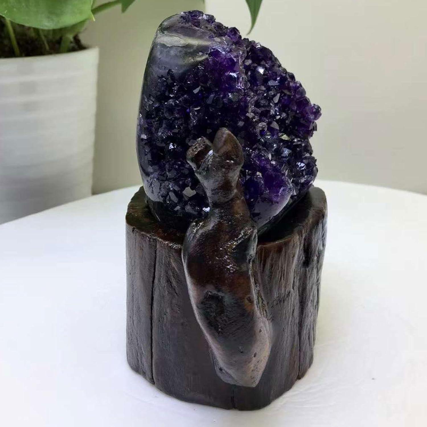 DECORN 2,2 Pfund Natürliche Amethyst-Kristallcluster für Heilung & Dekoration
